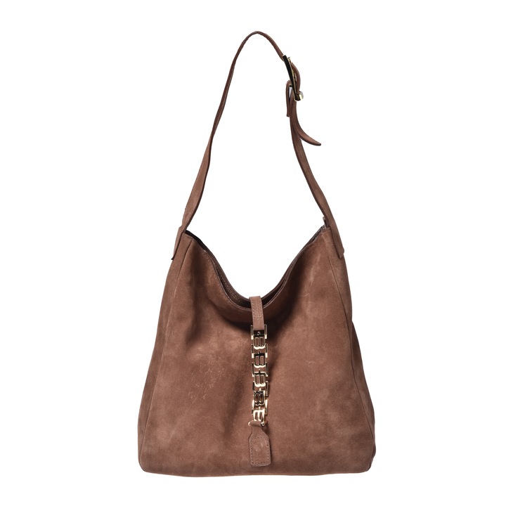 Baldinini, Geanta din piele intoarsa cu bareta de umar, Maro