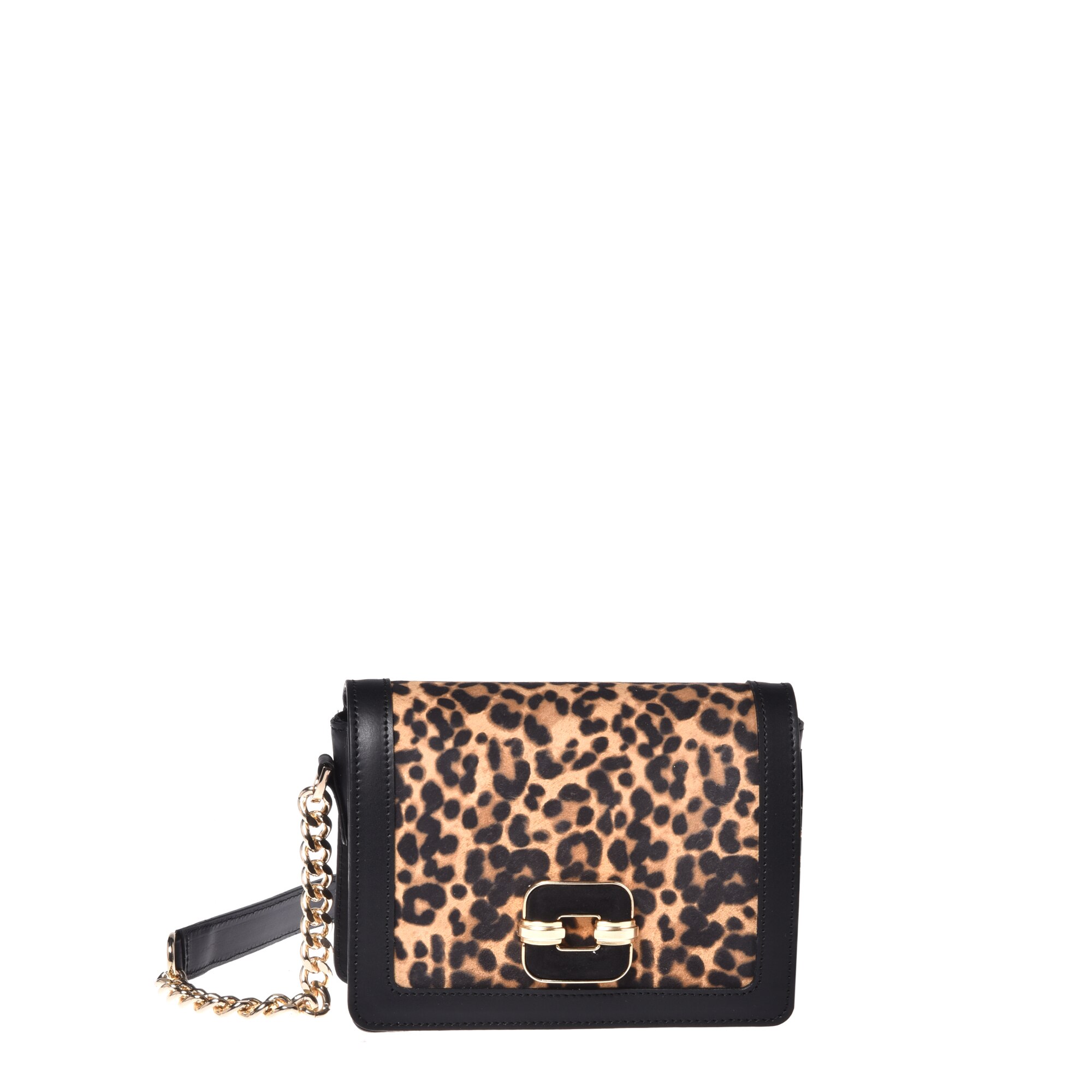Baldinini, Geanta crossbody cu model animal print, Negru, Maro