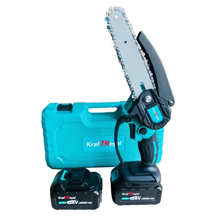 Акумулаторен верижен трион 36V 8Ah с 15 см шина с 2 вериги KraftRoyal