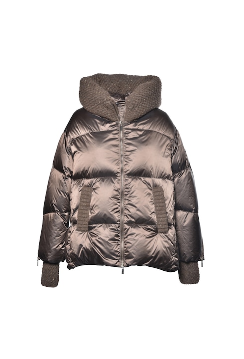 Baldinini, Geaca cu gluga si umplutura de puf, Bronz