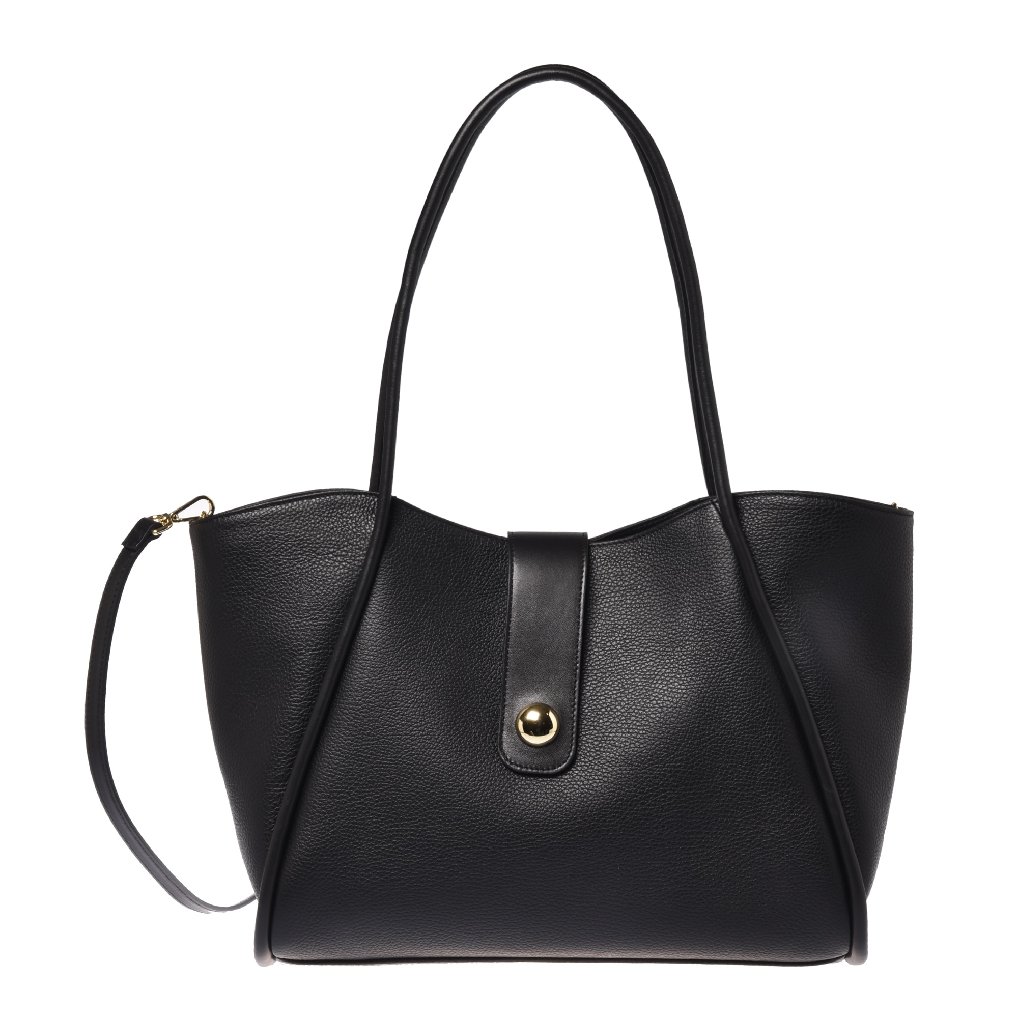 Baldinini, Geanta tote din piele cu model uni, Negru