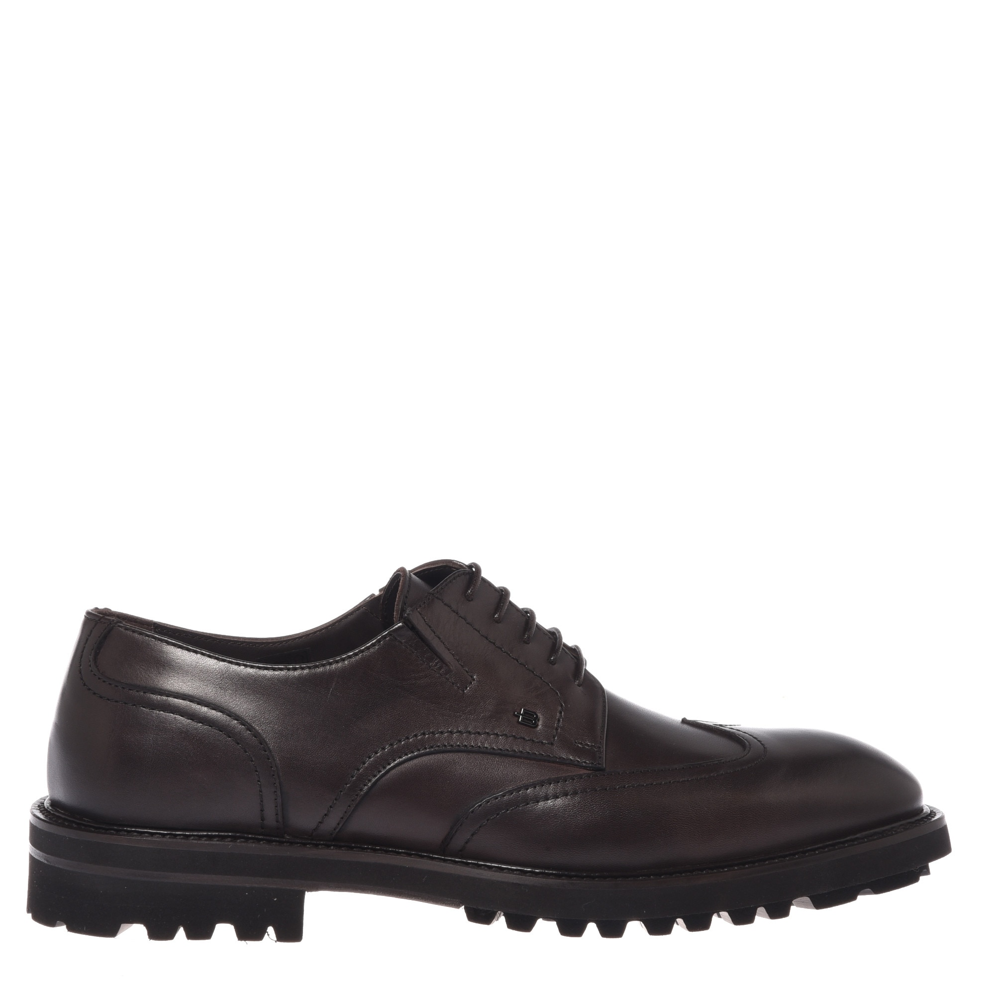 Baldinini, Pantofi derby din piele, Maro, 41