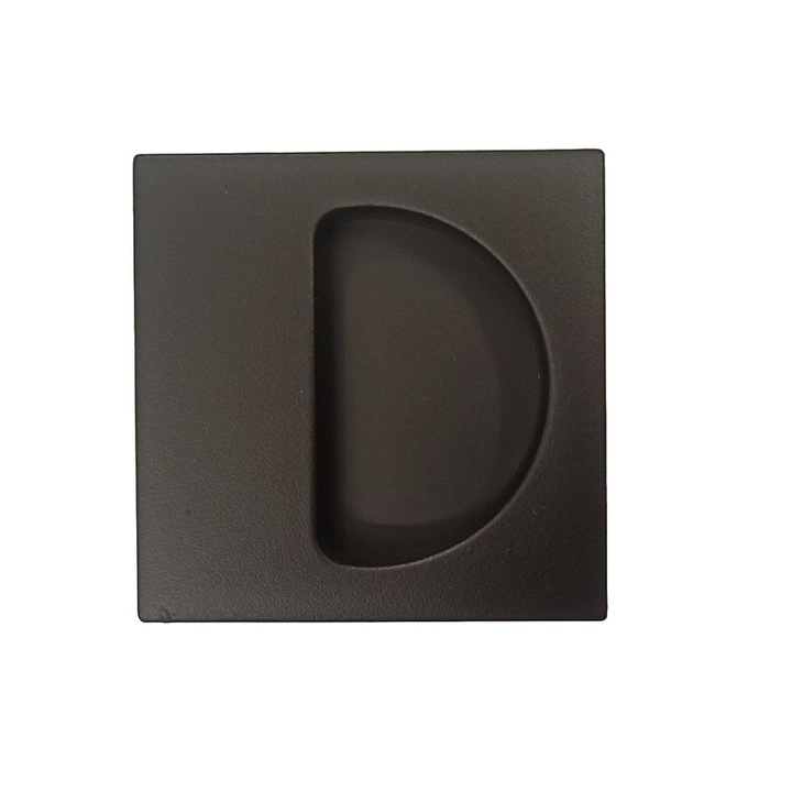 Mâner încastrat pentru ușă glisantă FIMET 3667D, 53 x 53 mm, pătrat, negru mat