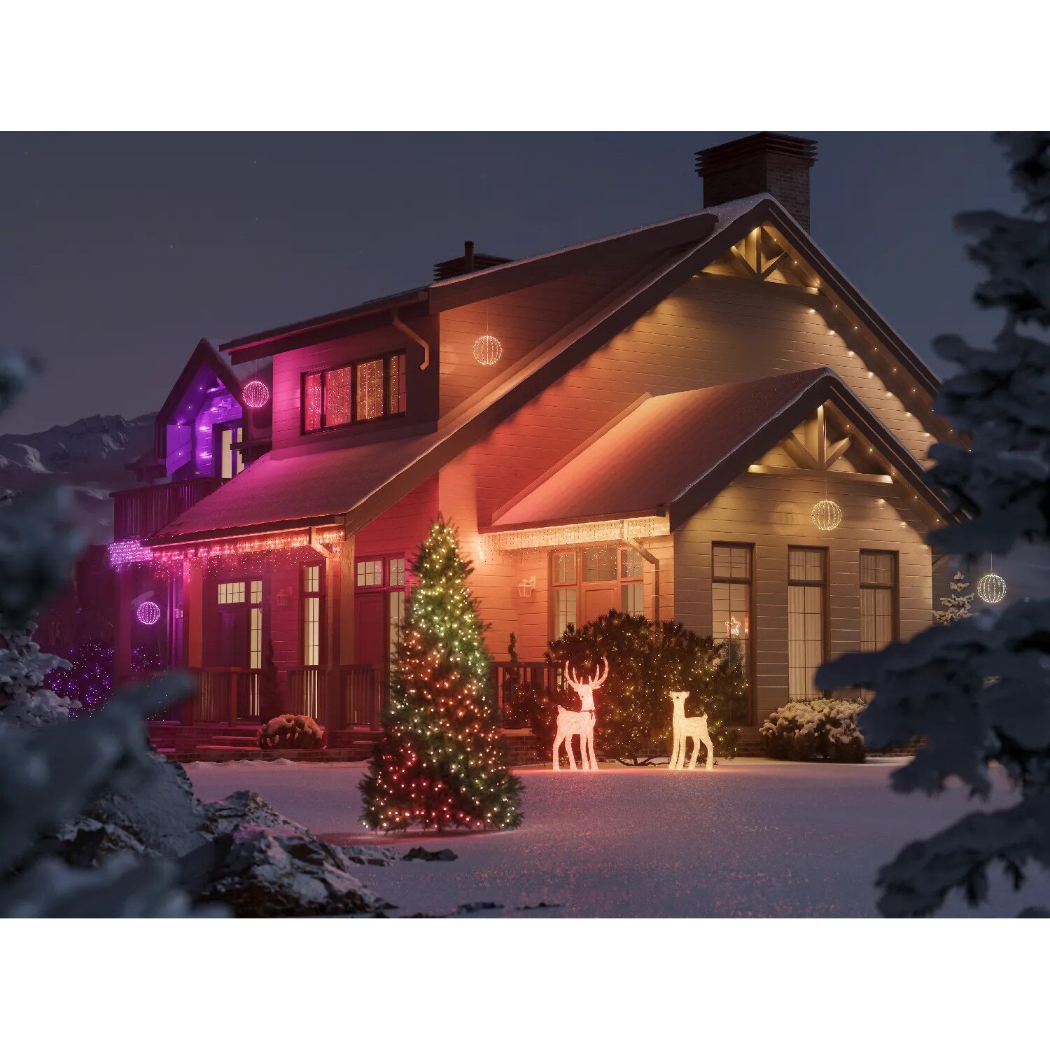Glob decorativ smart Twinkly Sphere 3D, 43 cm, 210 LED RGB+W, IP44