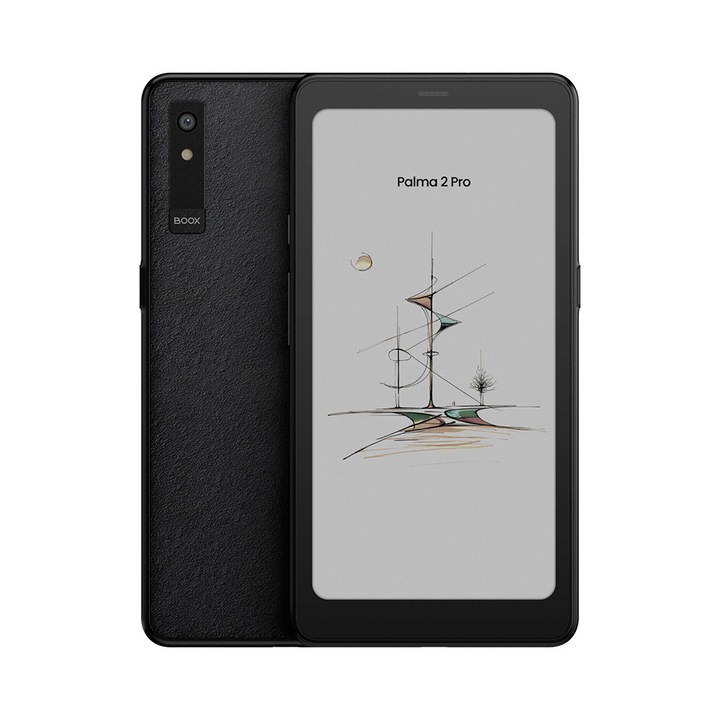 Таблет E-Ink BOOX Palma 2 Pro Color, 6.13 инча, 8 GB RAM, 128 GB памет, Android 15, хибридна SIM, черен