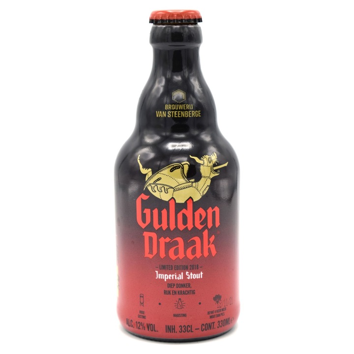 Sör Gulden draak Imperial Stout 330ml, 12% alkohol, gesztenyebarna színű