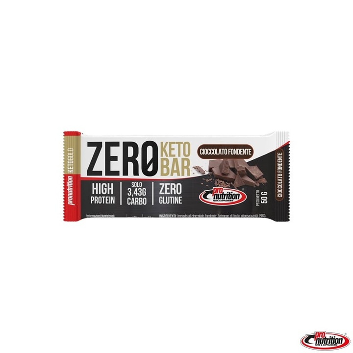 Baton proteic keto FONDANT DE CIOCOLATA (fara zahar, fara gluten, lowcarb) 50g - Pro Nutrition