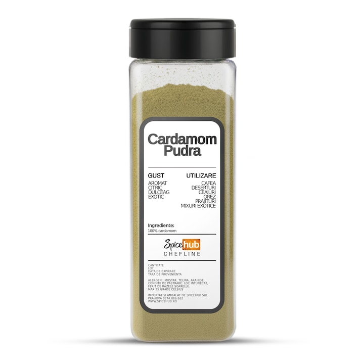 Cardamom macinat, condiment natural 100% cu aroma orientala pentru deserturi si bauturi calde, 450g
