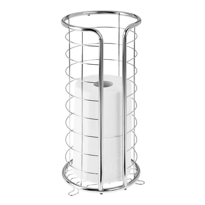 Suport pentru hartie igienica LR-20260824-30363, freestanding din otel, capacitate 3 role jumbo, cromat