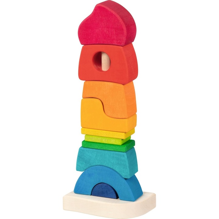 Дървена низанка Замък, Goki, 11 части, Многоцветна, 2Y+