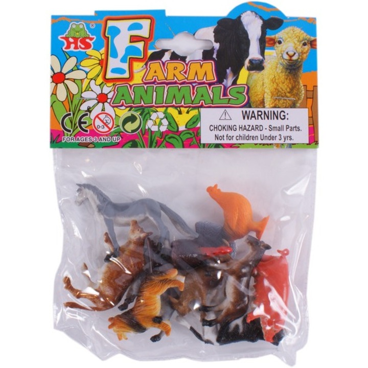 Set figurine animale de companie HANG SHUN, 10 piese, plastic moale, 5 cm, multe culori
