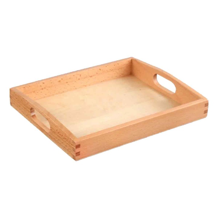 Tava de servire din lemn LR-20260824-30348, cu manere laterale decupate, finisaj natural