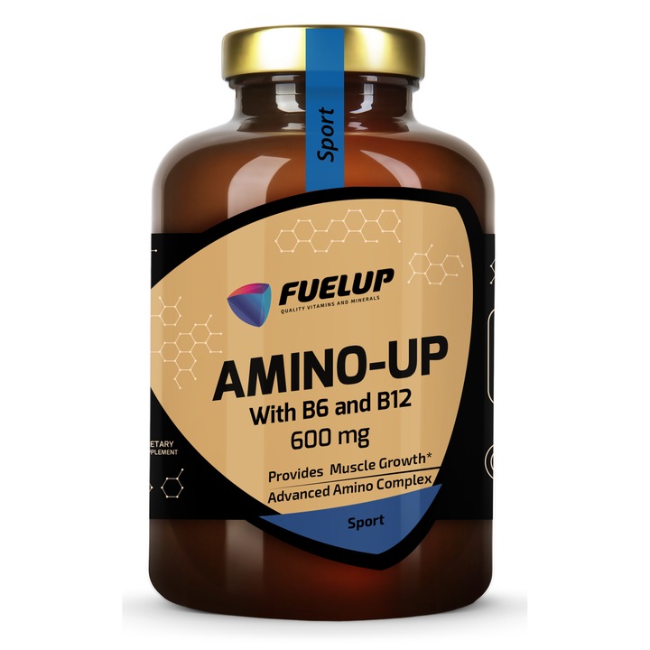 Fuel Up Amino-Up 600 mg – complex de aminoacizi esentiali si BCAA in capsule vegetale – 240 capsule