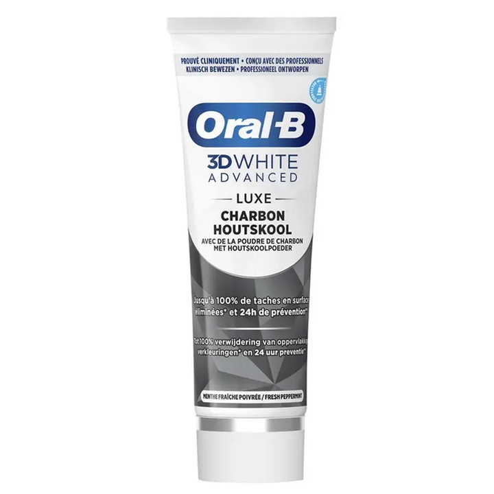 Паста за зъби 3D White Advanced Luxe Charcoal, 75мл, Oral B