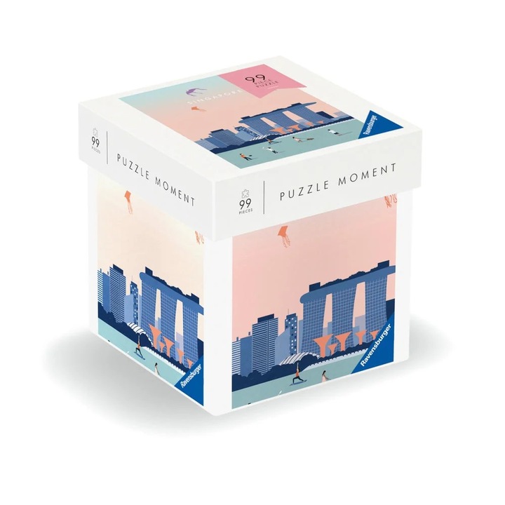 Puzzle Ravensburger Moment Singapore, 99 piese, fixare 100% exacta, carton ecologic