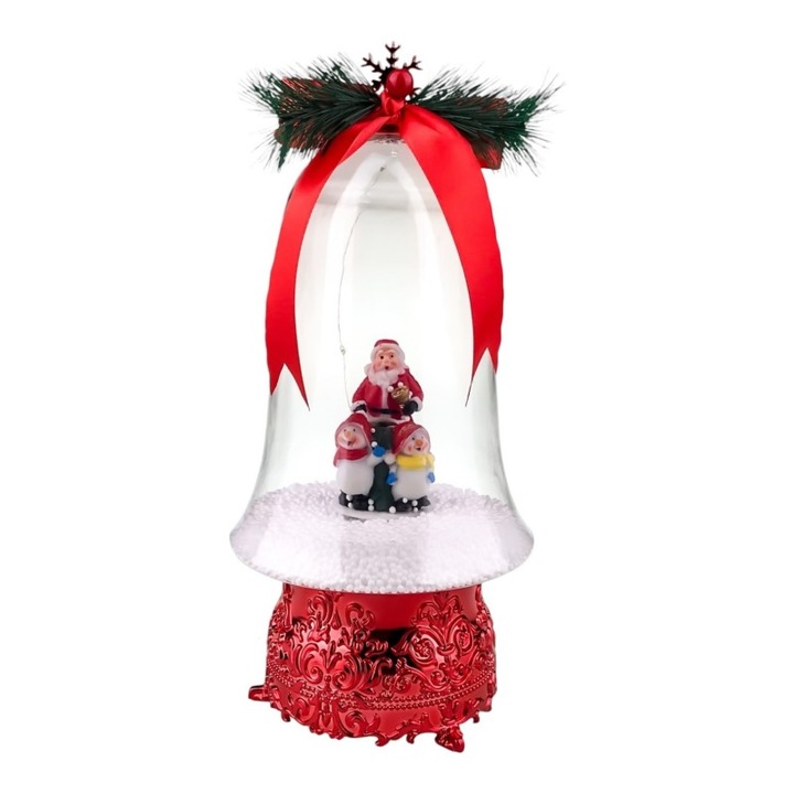 Decoratiune Pentru Craciun, din plastic, in forma de clopotel, Electric, cu Miscare. M1