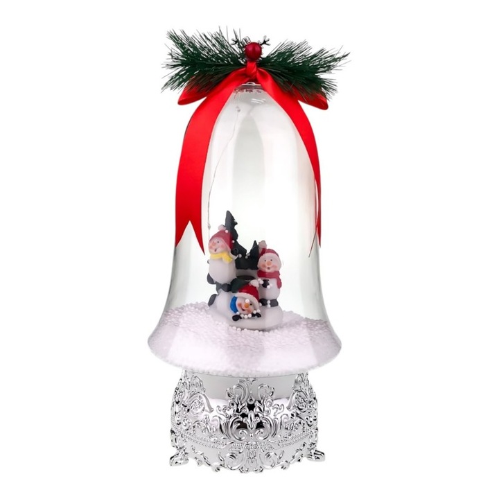Decoratiune Pentru Craciun, din plastic, in forma de clopotel, Electric, cu Miscare. M5