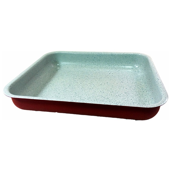 Tava de copt Home Style, dreptunghiulară, antiaderentă, cu invelis de marmură, 40x29x7, 2 cm