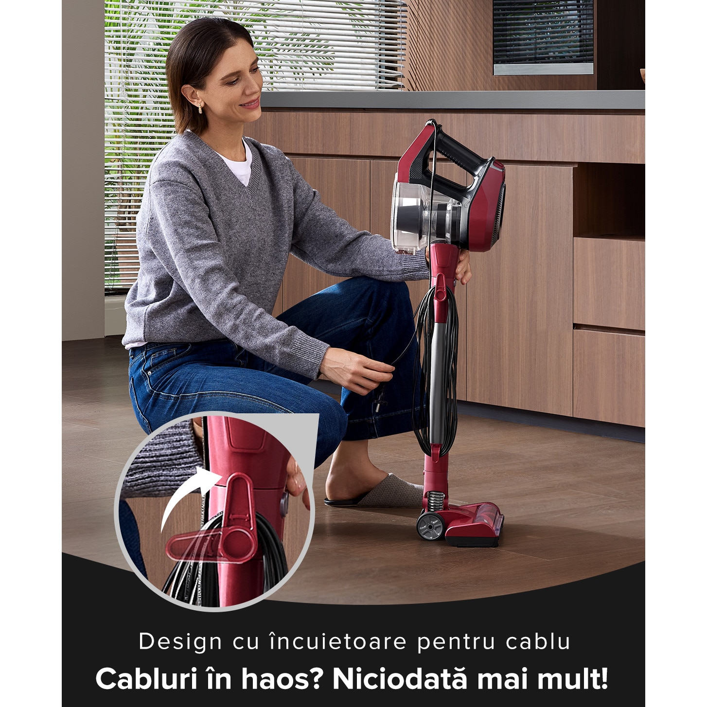 Aspirator Vactidy C8 cu cablu de 7 m/ 60 kPa/ 600 W/ filtrare in 6 trepte/ 4 in 1/ rezervor de praf de 1,5 l/ tehnologie GreenEye