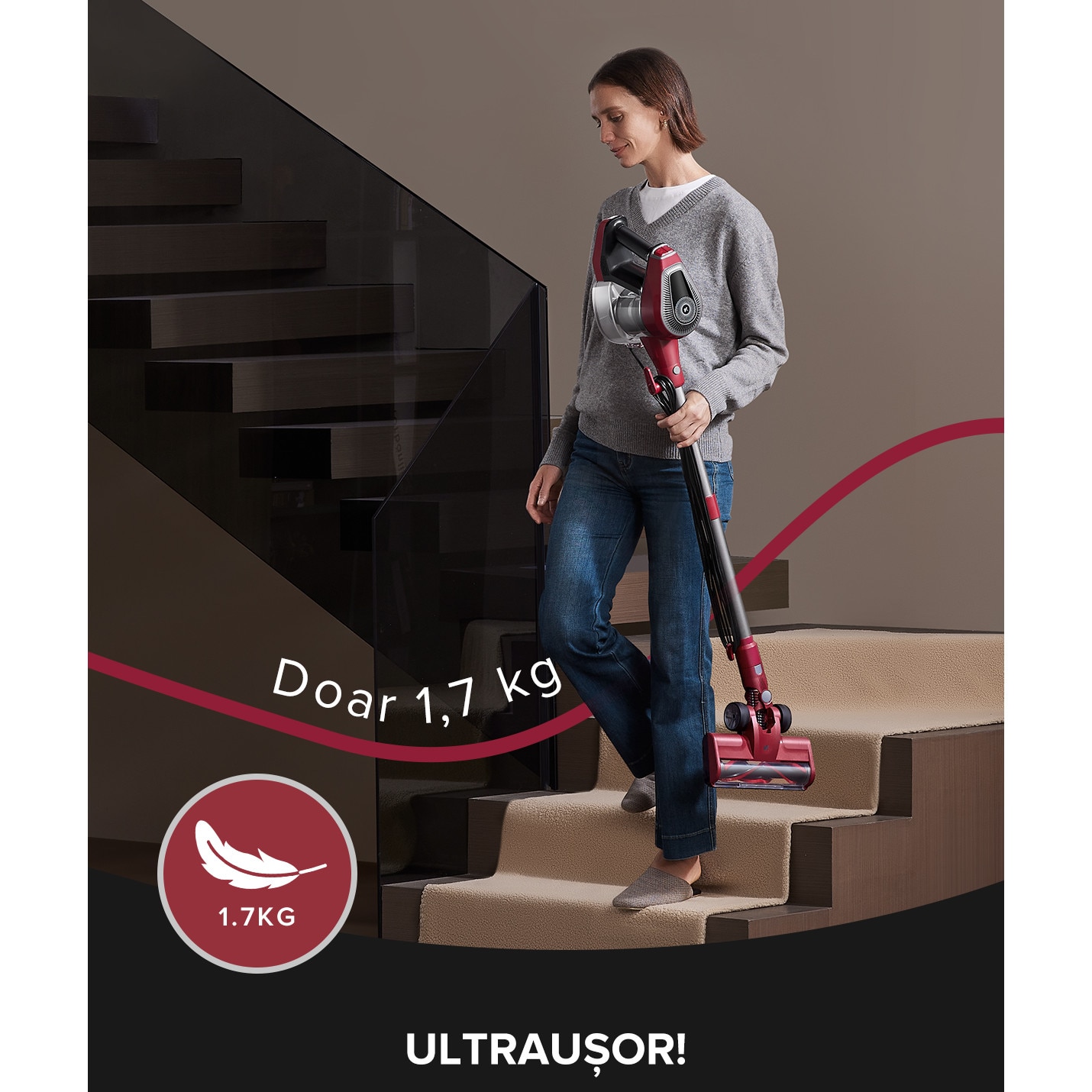 Aspirator Vactidy C8 cu cablu de 7 m/ 60 kPa/ 600 W/ filtrare in 6 trepte/ 4 in 1/ rezervor de praf de 1,5 l/ tehnologie GreenEye