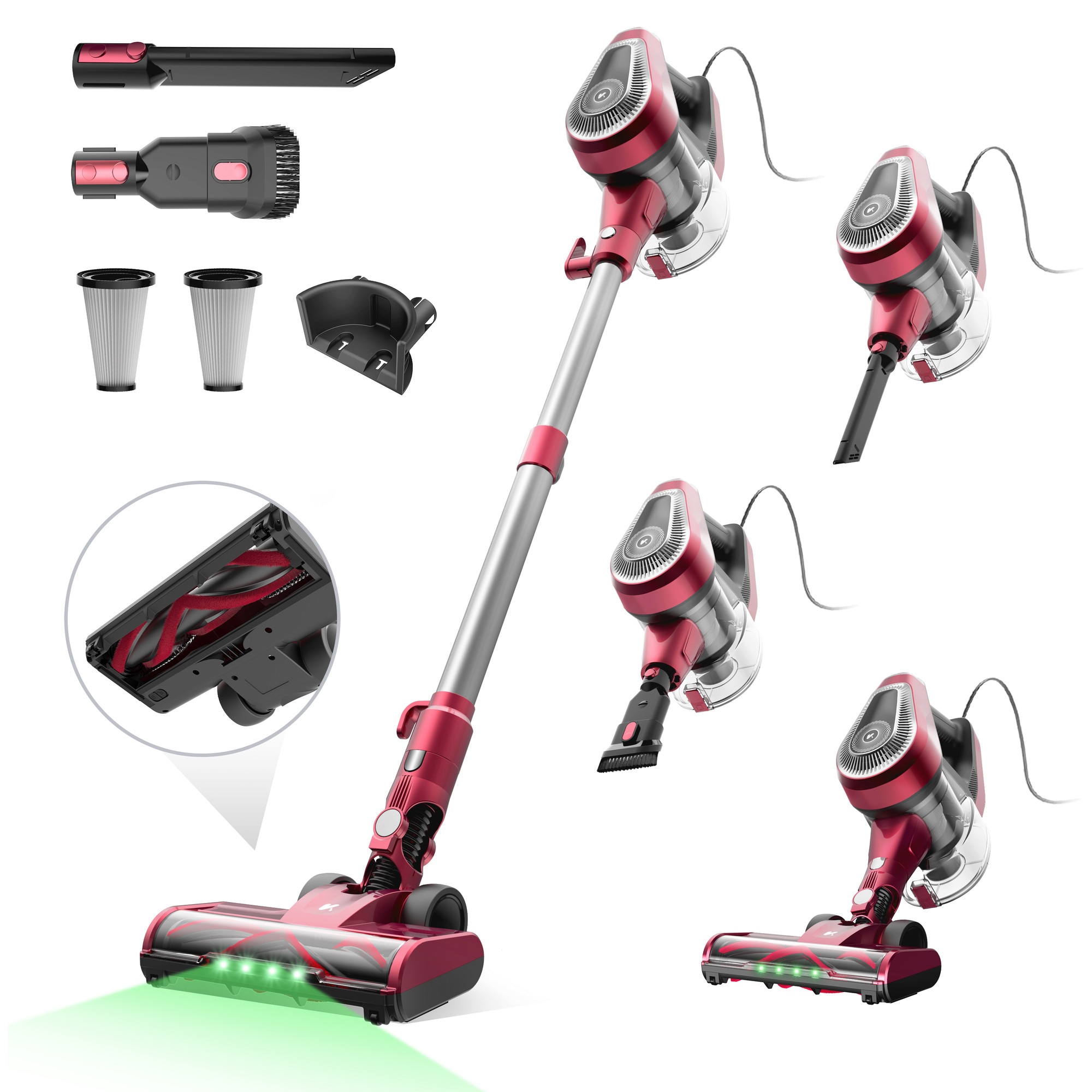 Aspirator Vactidy C8 cu cablu de 7 m/ 60 kPa/ 600 W/ filtrare in 6 trepte/ 4 in 1/ rezervor de praf de 1,5 l/ tehnologie GreenEye