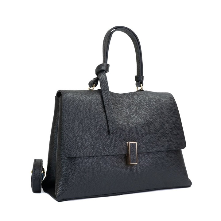 Poseta Piele Deanna - Negru, Geanta Casual din Piele Naturala, Geanta, Genti