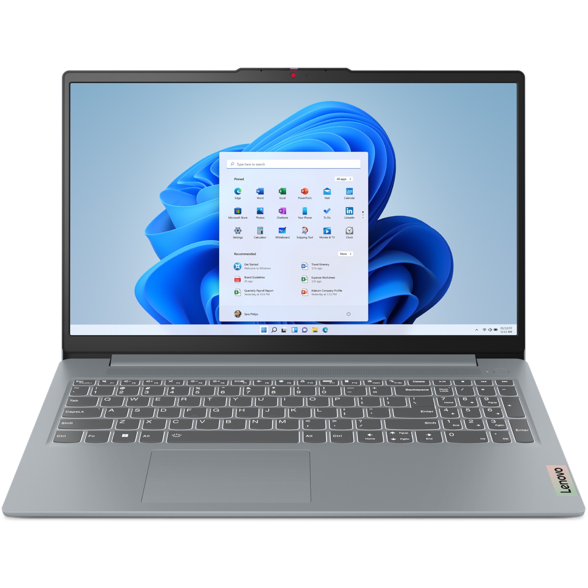 Laptop Lenovo IdeaPad Slim 3 15AMN8, Office, 15.6 inch, AMD Ryzen 5 7520U pana la 4.3GHz, 8GB RAM, 256GB SSD, AMD Radeon 610M Graphics, No OS, Arctic Grey