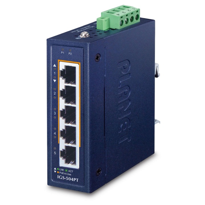 Switch fara management Planet IP30, 4-Port, dimensiune compacta