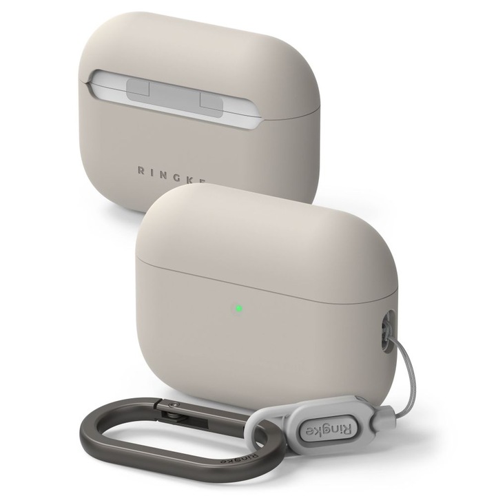 AirPods Pro 3 készülékkel kompatibilis tartó: RINGKE bézs AirPods Pro 3 tok