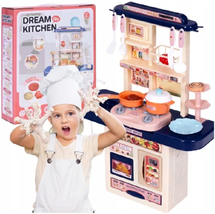 Set Bucatarie pentru Copii Little Cheff, Interactiva Complet Echipata, Multifunctionala, Dezvolta Imaginatia si Stimuleaza Creativitatea, Lumini si Sunete reale Specifice, 19x46, 5x65 cm