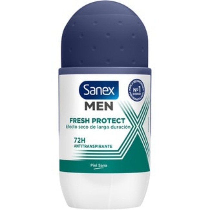 Deodorant antiperspirant Sanex, Fresh Protect, 72H, 50ml, pentru bărbați, aplicator roll-on