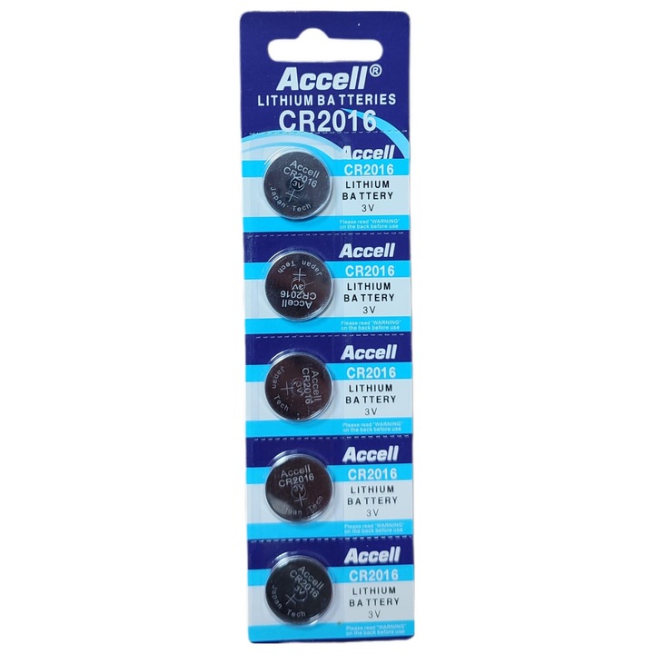 Accell CR 2016 3V lítium elem, 5 darabos készlet