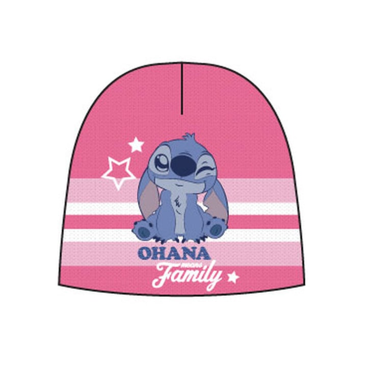 Căciuliță pentru bebeluși, Javoli, Disney Lilo și Stitch, Ohana Pink, 48 cm