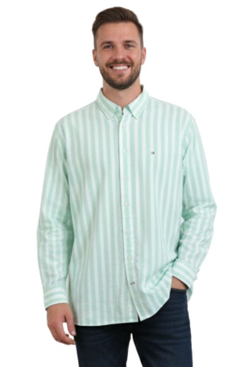 Tommy Hilfiger, Csikos mintas ing, Zöld, 2XL
