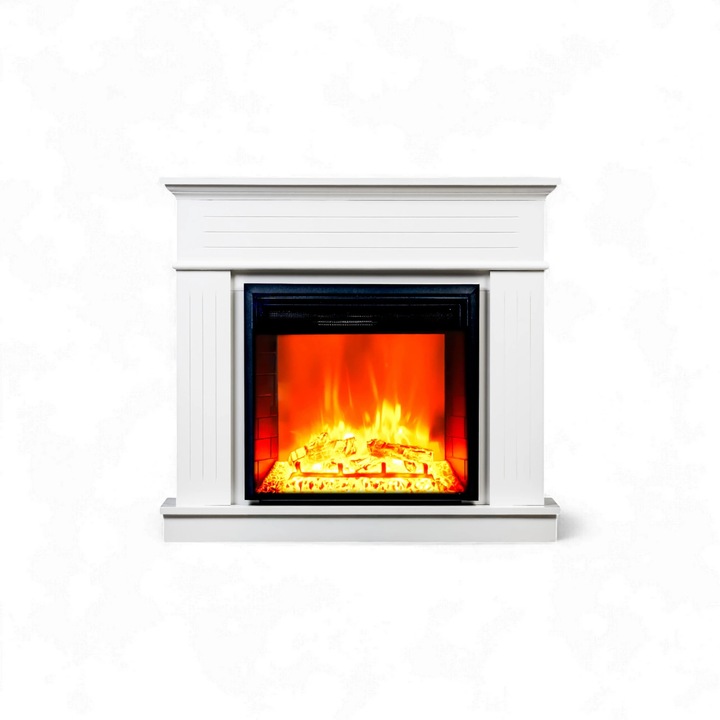 Alegre Striped EF 3 Elektromos kandalló, Wi-Fi, Bluetooth, Fehér, 109x90x24cm, 1800W