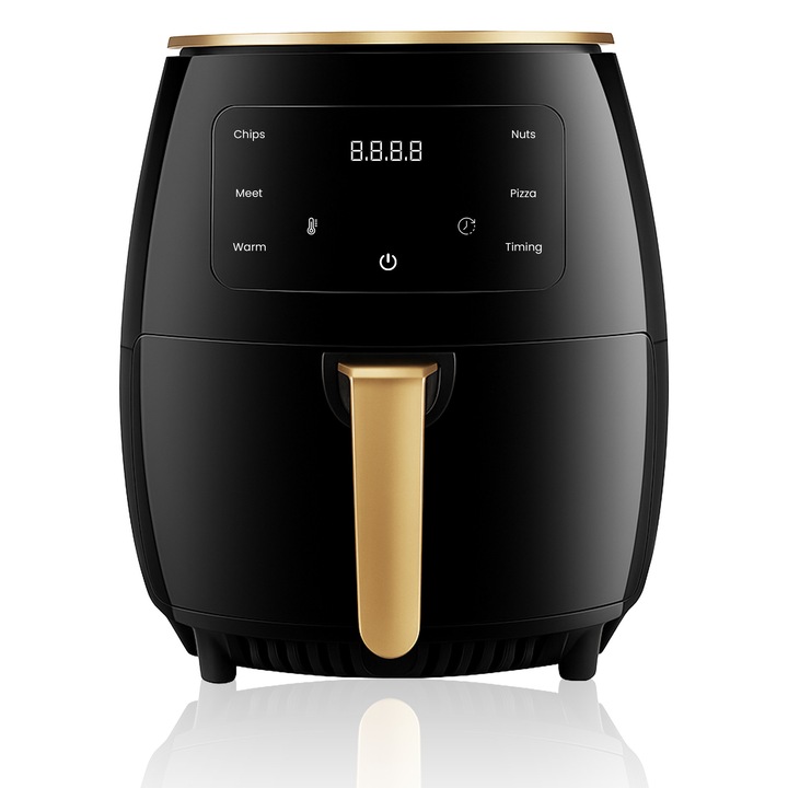 Retoo Air Fryer forrólevegős fritőz, 2400 W, 6L kapacitás, 11 automata program, LED érintőképernyő, automatikus kikapcsolás funkció, tapadásmentes kosár, forrólevegő-keringetési technológia, fekete
