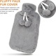Perna pentru apa calda, Zola, capacitate 0.5 l, din cauciuc, husa pufoasa, 23 × 12.5 cm, gri