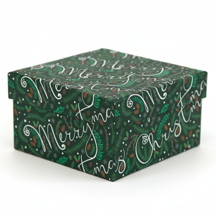 Cutie Cadou De Craciun, Edanti, 14.5X14.5X7 Cm, Verde