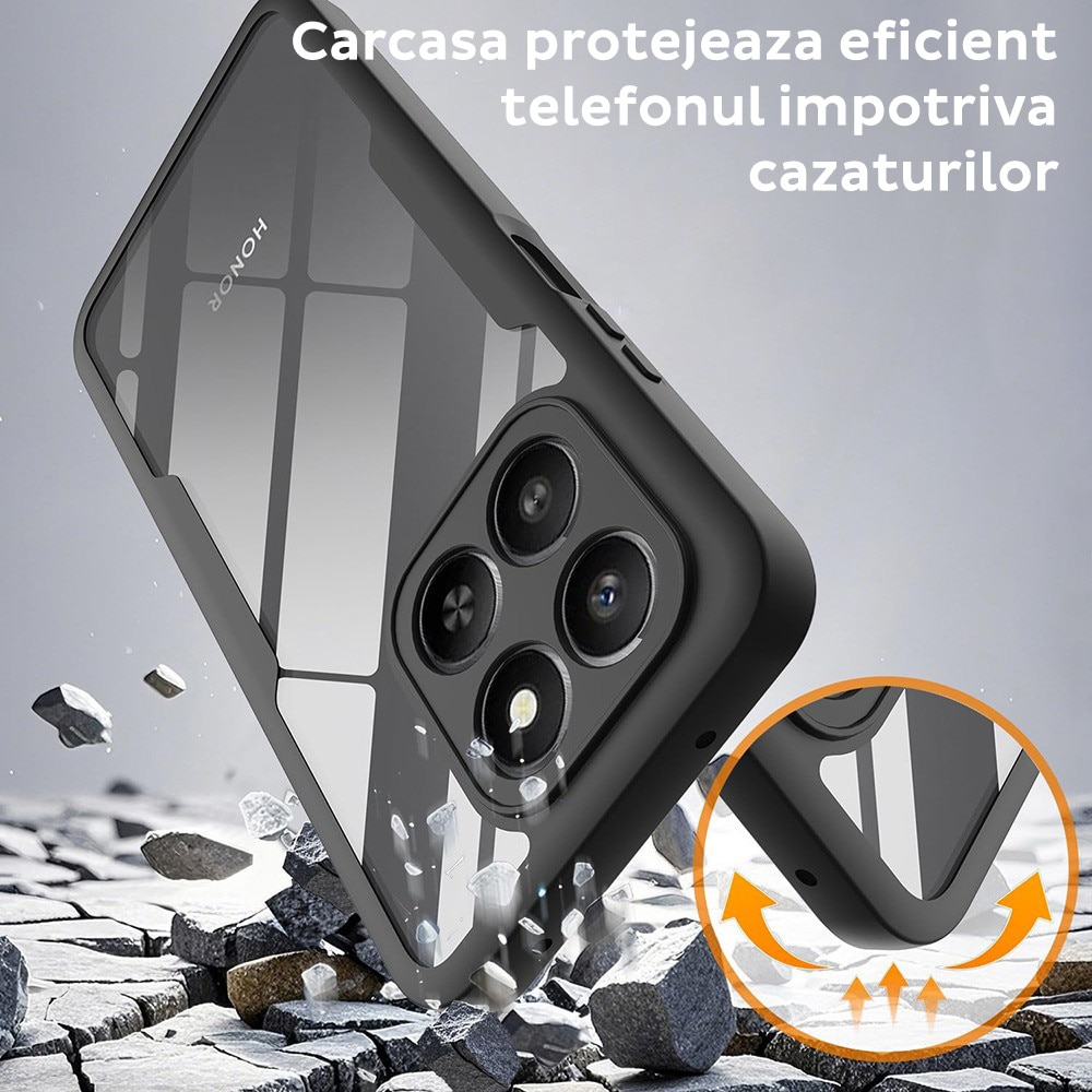 Husa pentru Honor 400 Smart / X7d 4G DaDen® ColorVerse 360, Antisoc, Protectie completa spate-ecran, Negru