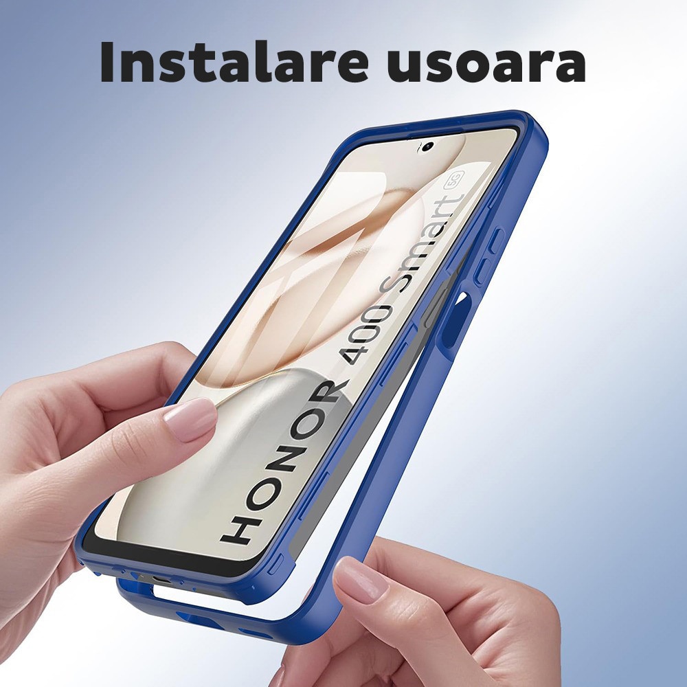 Husa pentru Honor 400 Smart / X7d 4G DaDen® ColorVerse 360, Antisoc, Protectie completa spate-ecran, Albastru