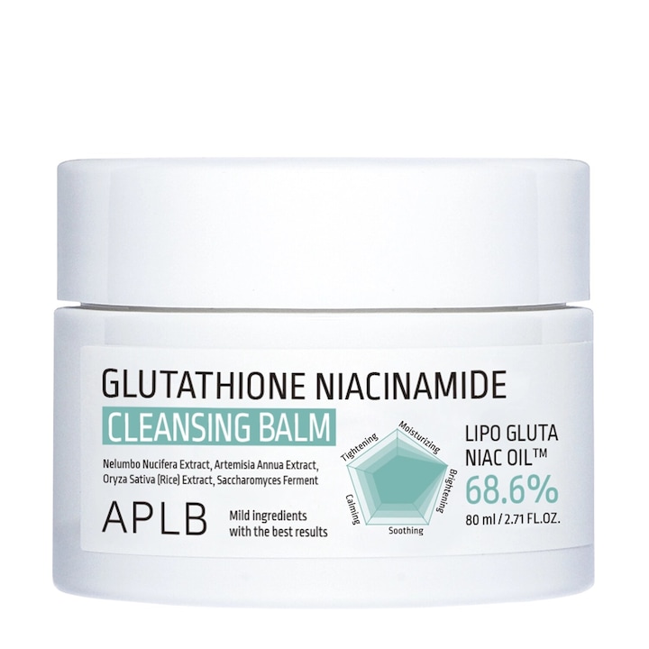 Balsam demachiant APLB Glutathione Niacinamide, 80 ml, textură solidă, pentru ten sensibil