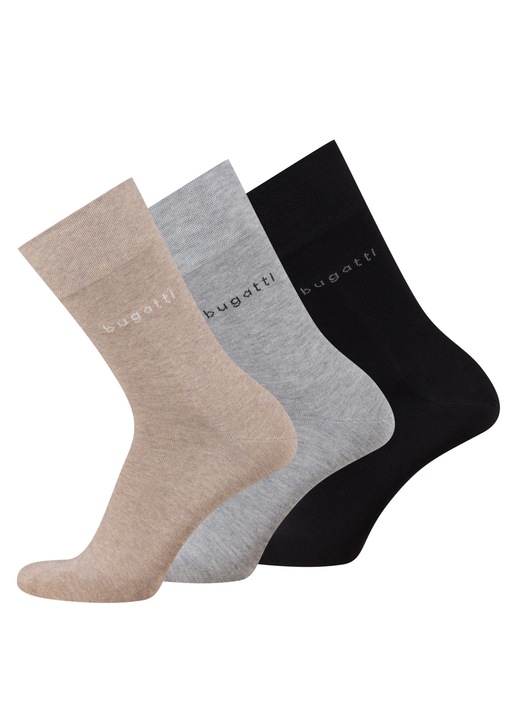 Комплект от 3 чифта чорапи, мъжки, Bugatti, бамбук, 61116610