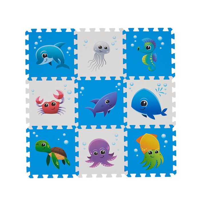 Covoras din spuma - animale marine, 9 buc