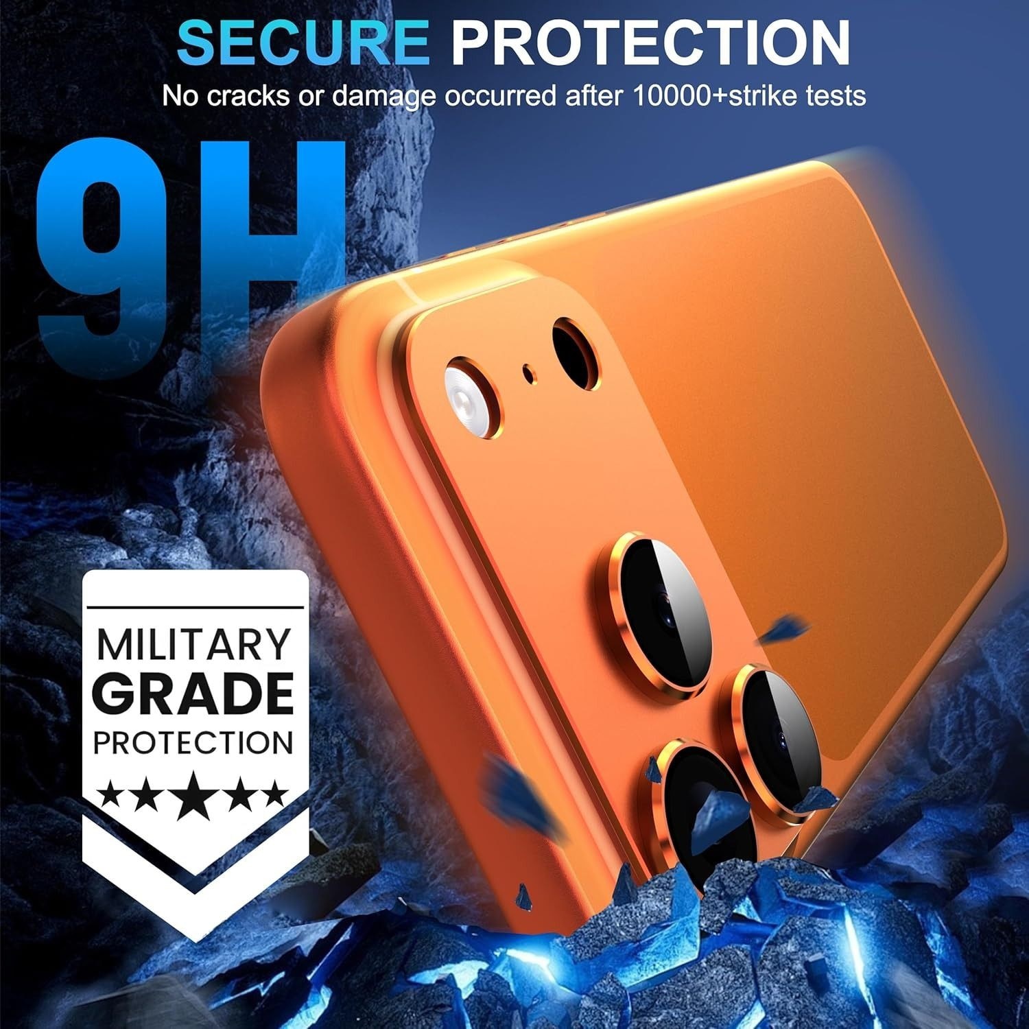 Folie protectie camera compatibila cu iPhone 17 Pro Max, metal, sticla temperata 9H, transparenta