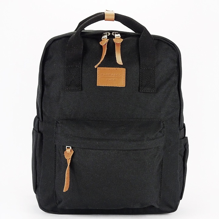 Rucsac sport-casual Flora&Co Paris, 2 buzunare interioare, negru, 36x28x11cm