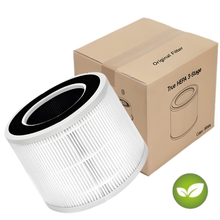 Butoarka® PJ07 légtisztító szűrő, HEPA H13 szűrő, 360°-os szűrés, magas hatékonyság, allergia-, baktérium-, penész-, szag- és atkamentes, intelligens légtisztító, 3 rétegű, előszűrő, True HEPA szűrő, aktív szénszűrő, eredeti, fehér