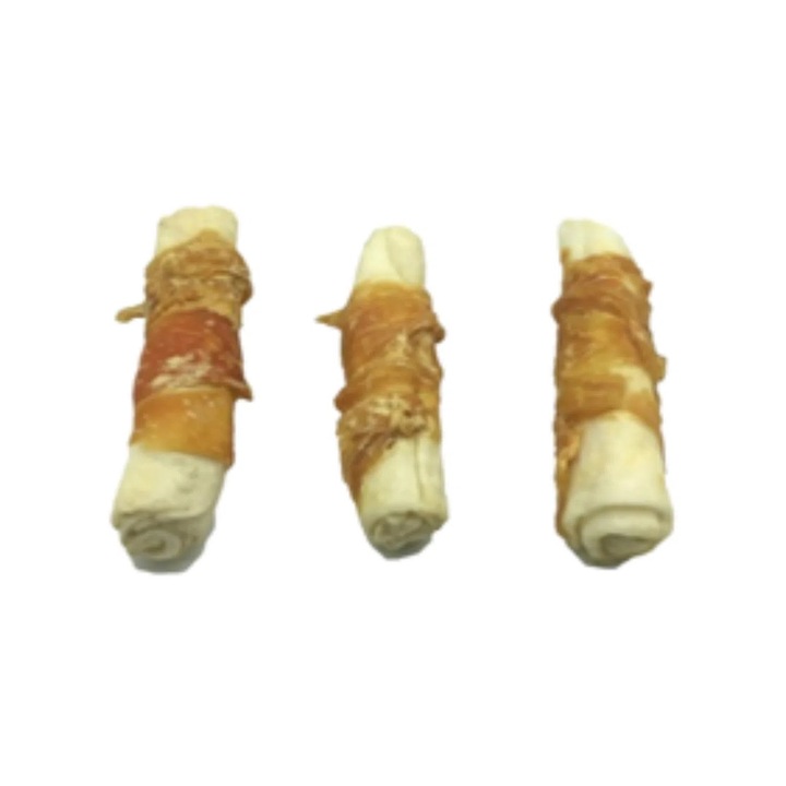 Recompense pentru caini, Tail Swingers, sticks pufoase cu Carne de Pui, 13 cm diametru 2,8 cm, 35 g, 36 buc, gustari delicioase bogate in proteine