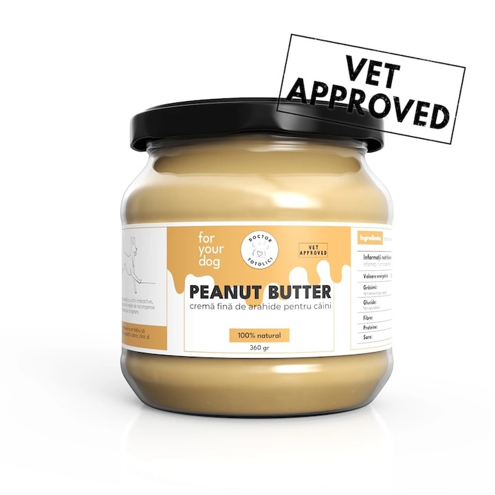 Unt de arahide pentru caini Doctor Totolici, 360 GR