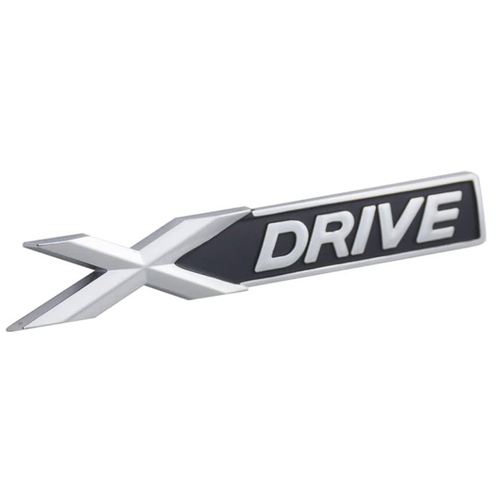 Emblema XDrive gri matt, metal, pentru BMW