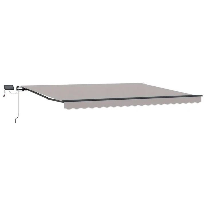 vidaXL Behúzható napellenző Világosszürke 400 × 350 cm szövet 3330804